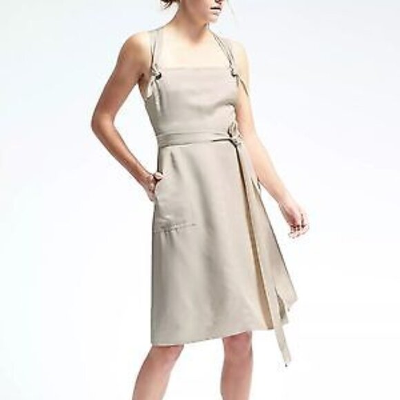Banana Republic Dresses & Skirts - Banana Republic | Ivory Heritage Collection Lined Strappy Grommet Dress 12 NWT